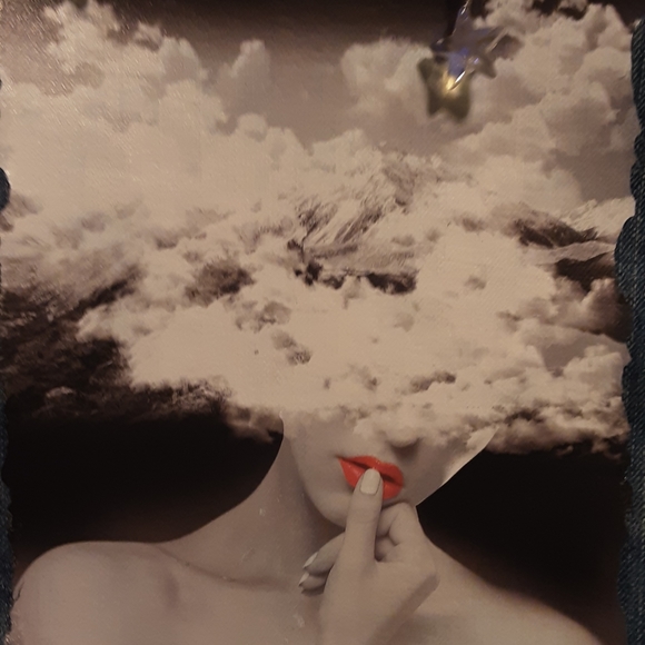 REPURPOSED UPCYCLED CUSTOM JEAN JACKET L - Picture 5 of 6